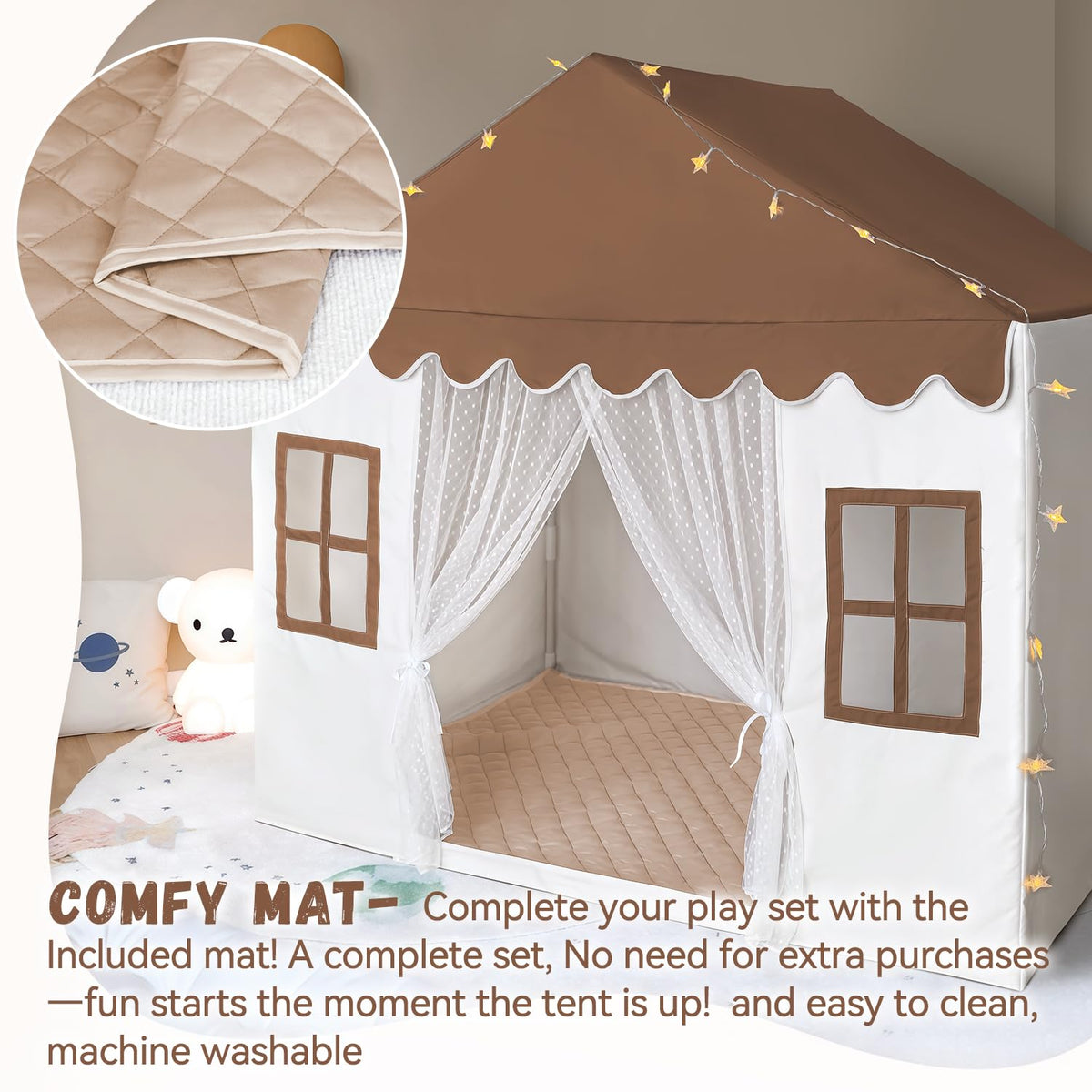 Avrsol play tent durable-fabric brown, built for active daily use.