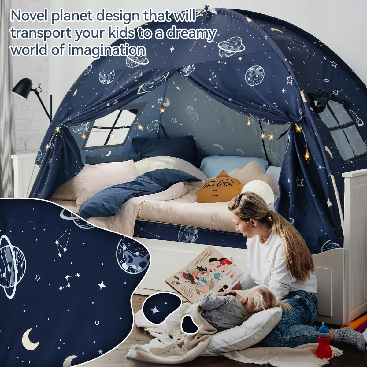 Avrsol indoor-outdoor tent ideal for bedrooms or playrooms providing a magical hideaway.