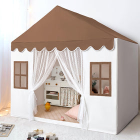 Avrsol kids play tent with mat in brown, cozy interior for imaginative play.