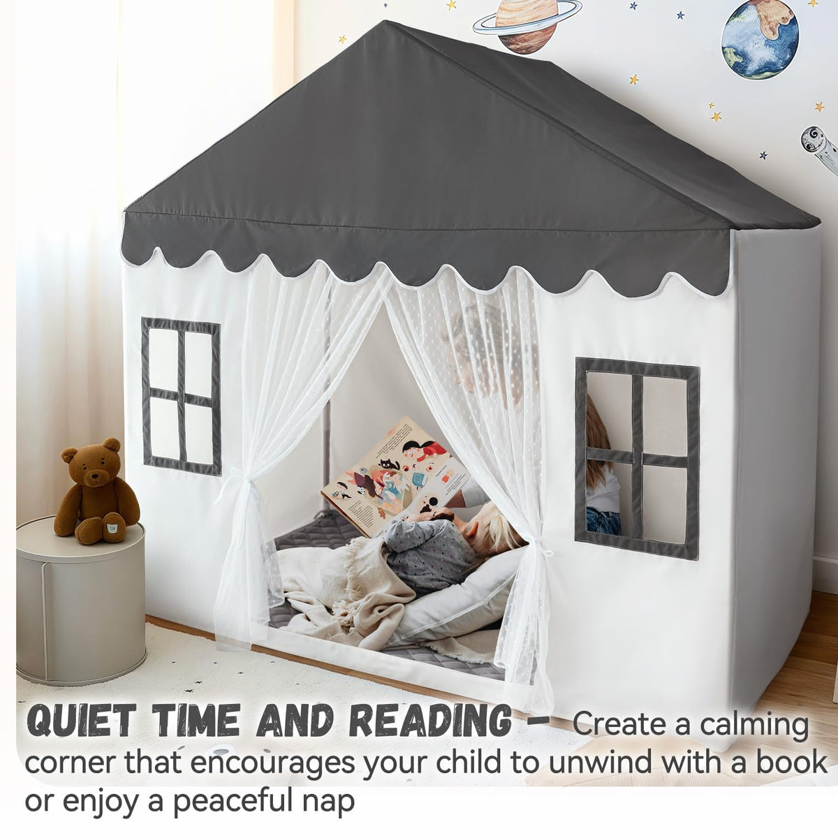 Avrsol portable kids tent folds flat for storage and transport
