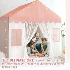 Avrsol spacious interior playhouse pink supports multiple kids in pretend play.