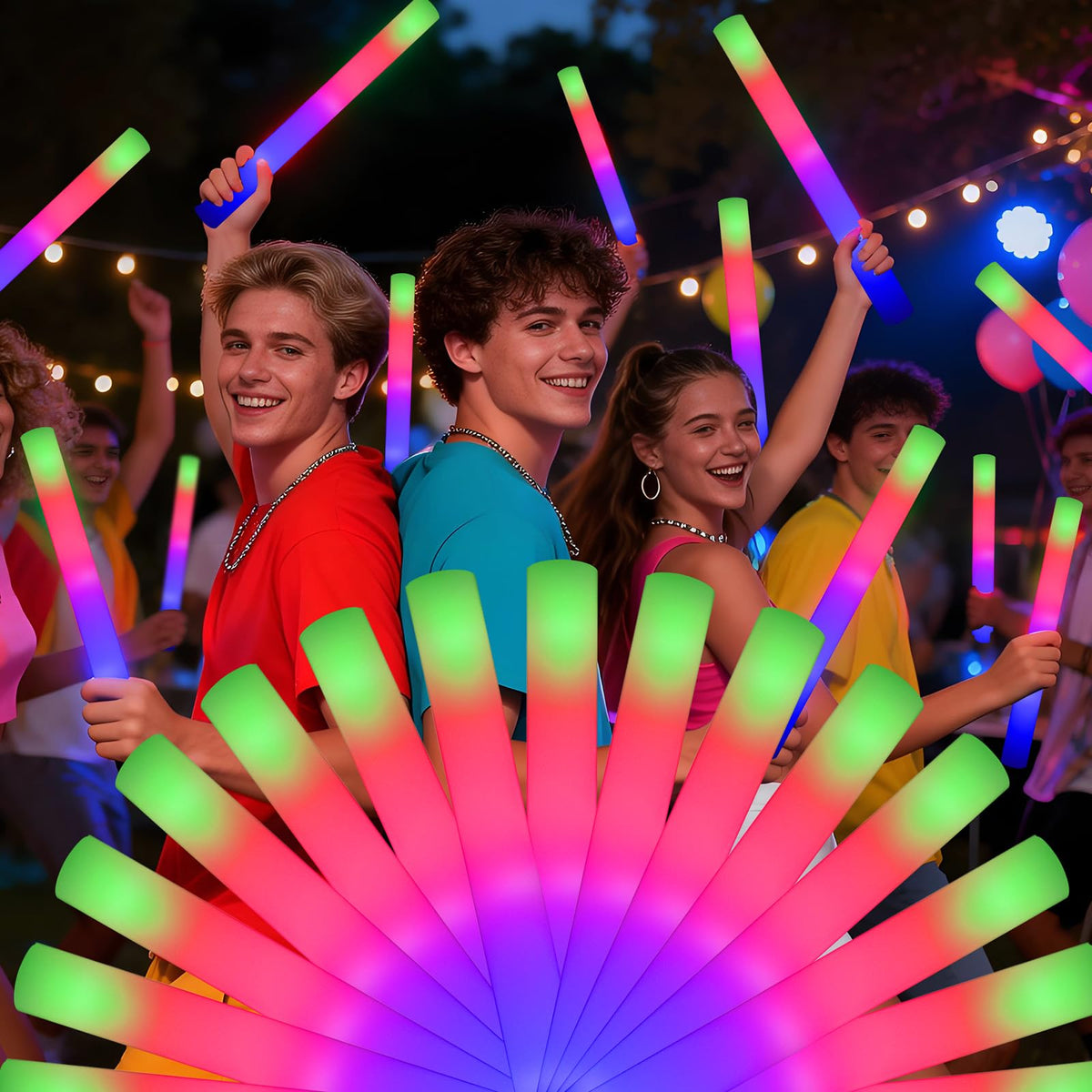 avtctek foam glow stick bulk pack ideal for easy party distribution and bulk savings.
