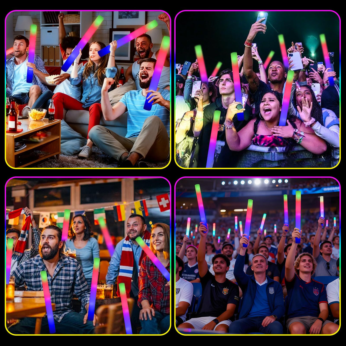 avtctek foam glow stick flash modes let you customize party energy.