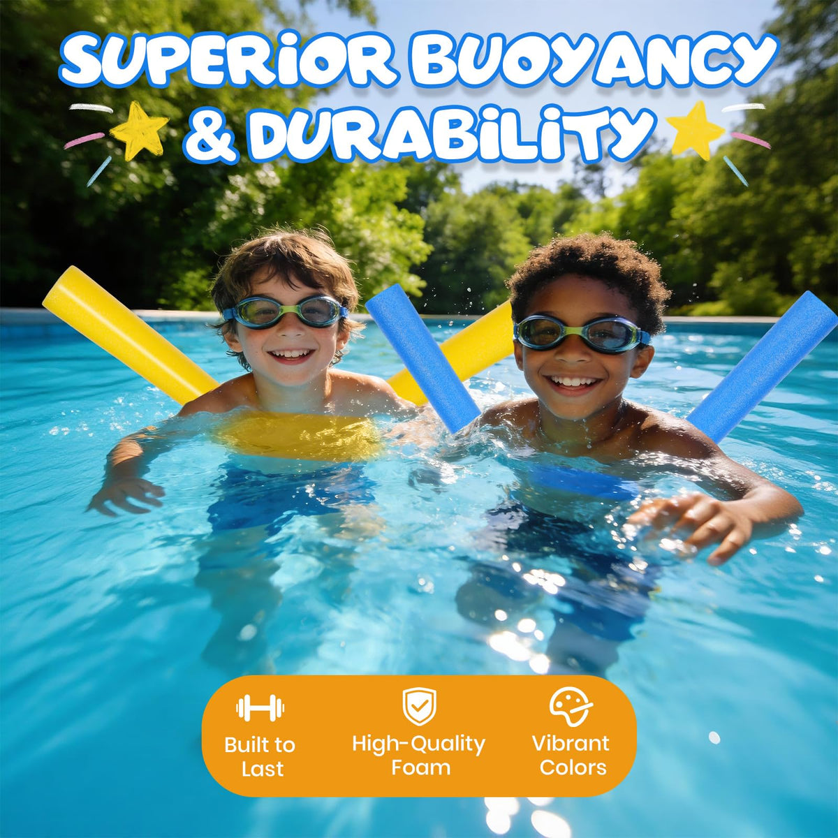 AVVKED pool noodles red offer visibility and stable floatation for water play.