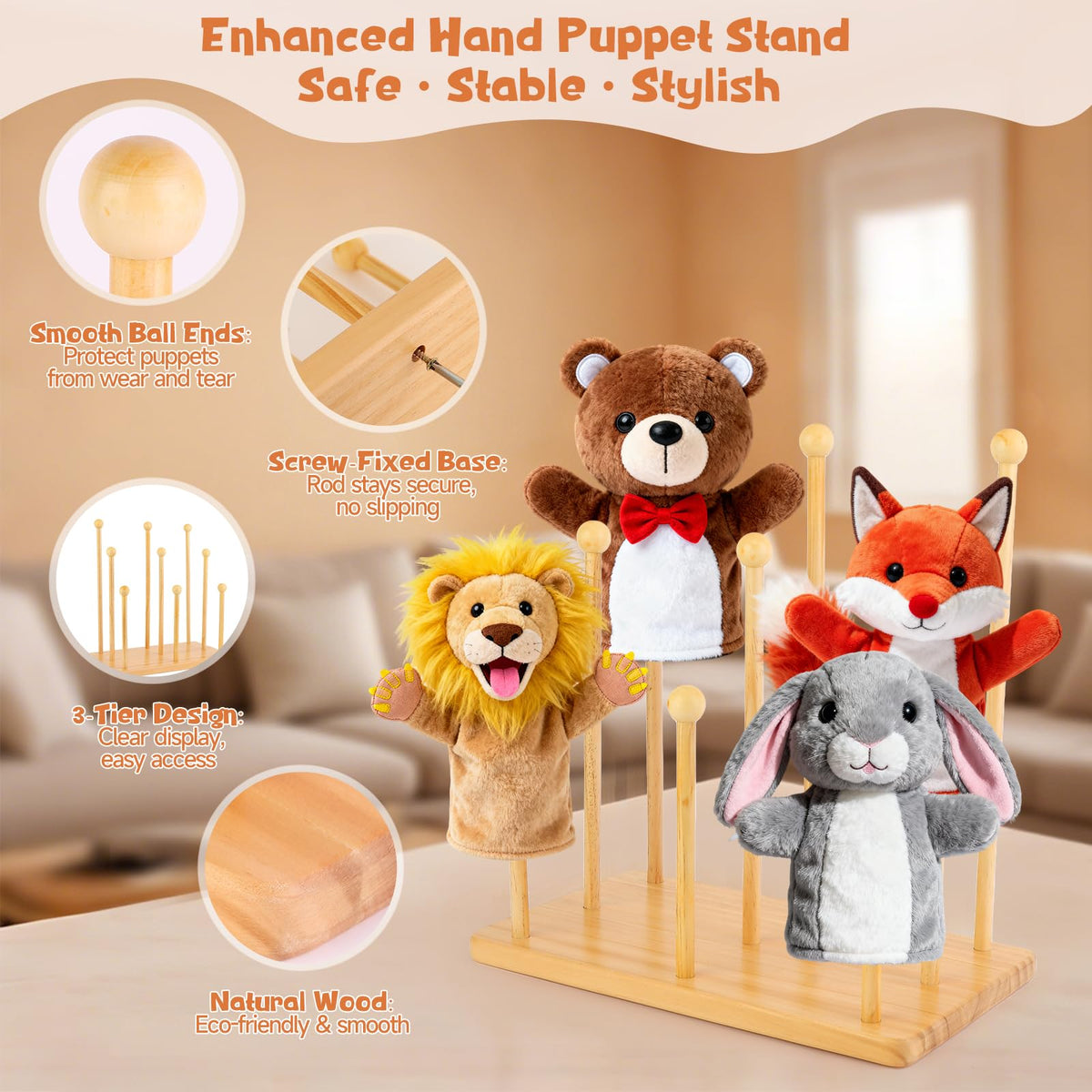 avvkfcmn puppet stand highlights smooth ball ends protecting fabrics