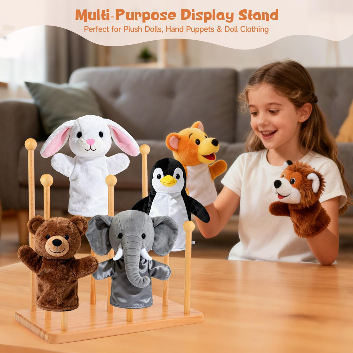 avvkfcmn puppet display rack features a stable screw-fixed base