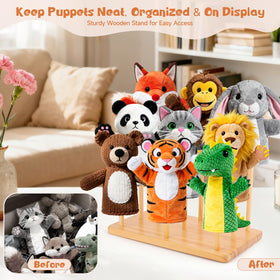 avvkfcmn three-tier puppet tree keeps puppets accessible and organized