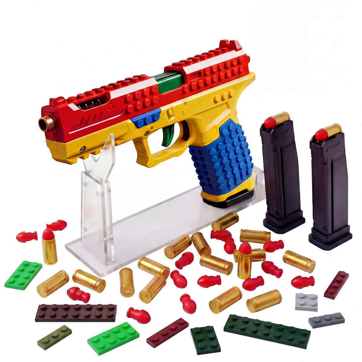 Awadas automatic shell-ejecting toy gun with two mags showing immersive play and quick reloads