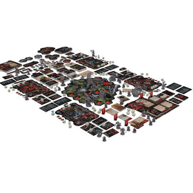 Awaken Realms Grimcoven gameplay grid image illustrates tactical dice allocation for players.