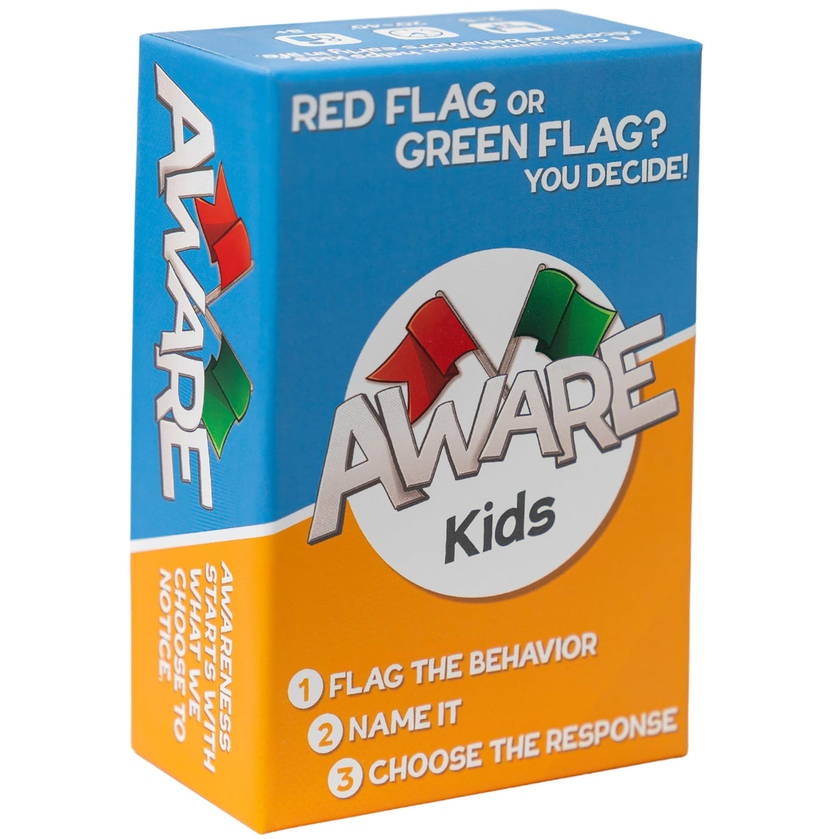 AWARE Kids Card Game scene with players discussing flags to promote healthy choices.