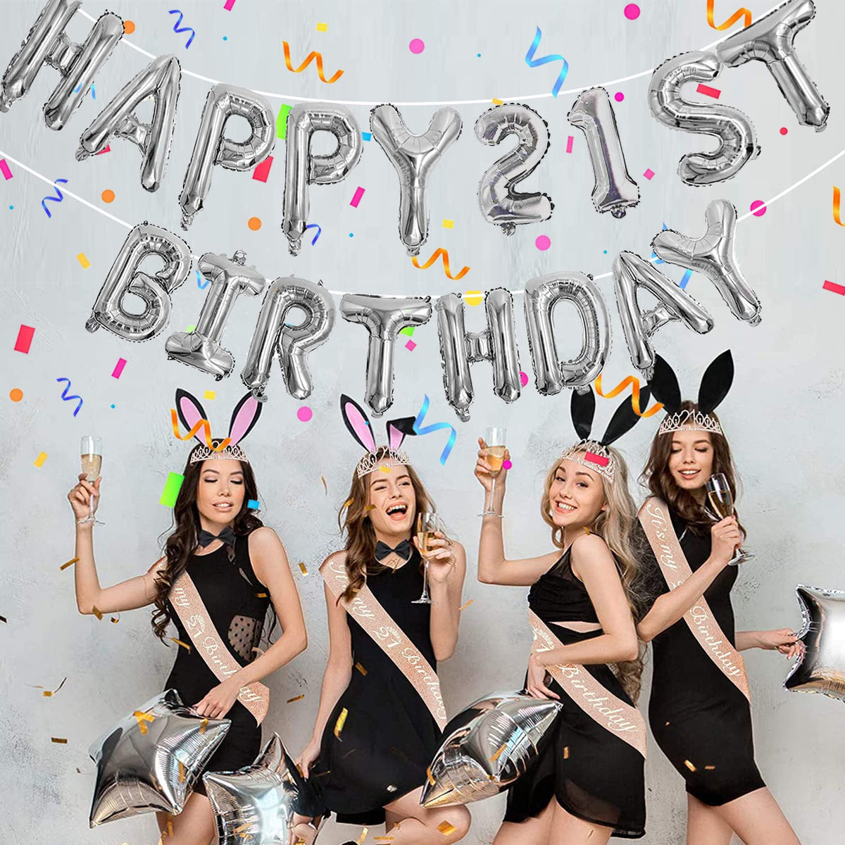 Awfrky silver balloon letters shine for festive photo-worthy moments.