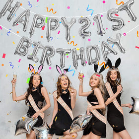 Awfrky silver balloon letters shine for festive photo-worthy moments.