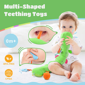AWOTOY caterpillar toy with pull-string and crinkle sounds.