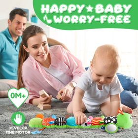 AWOTOY caterpillar growth scale records milestones during cuddle time