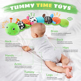 AWOTOY caterpillar features mirror and textures to spark curiosity