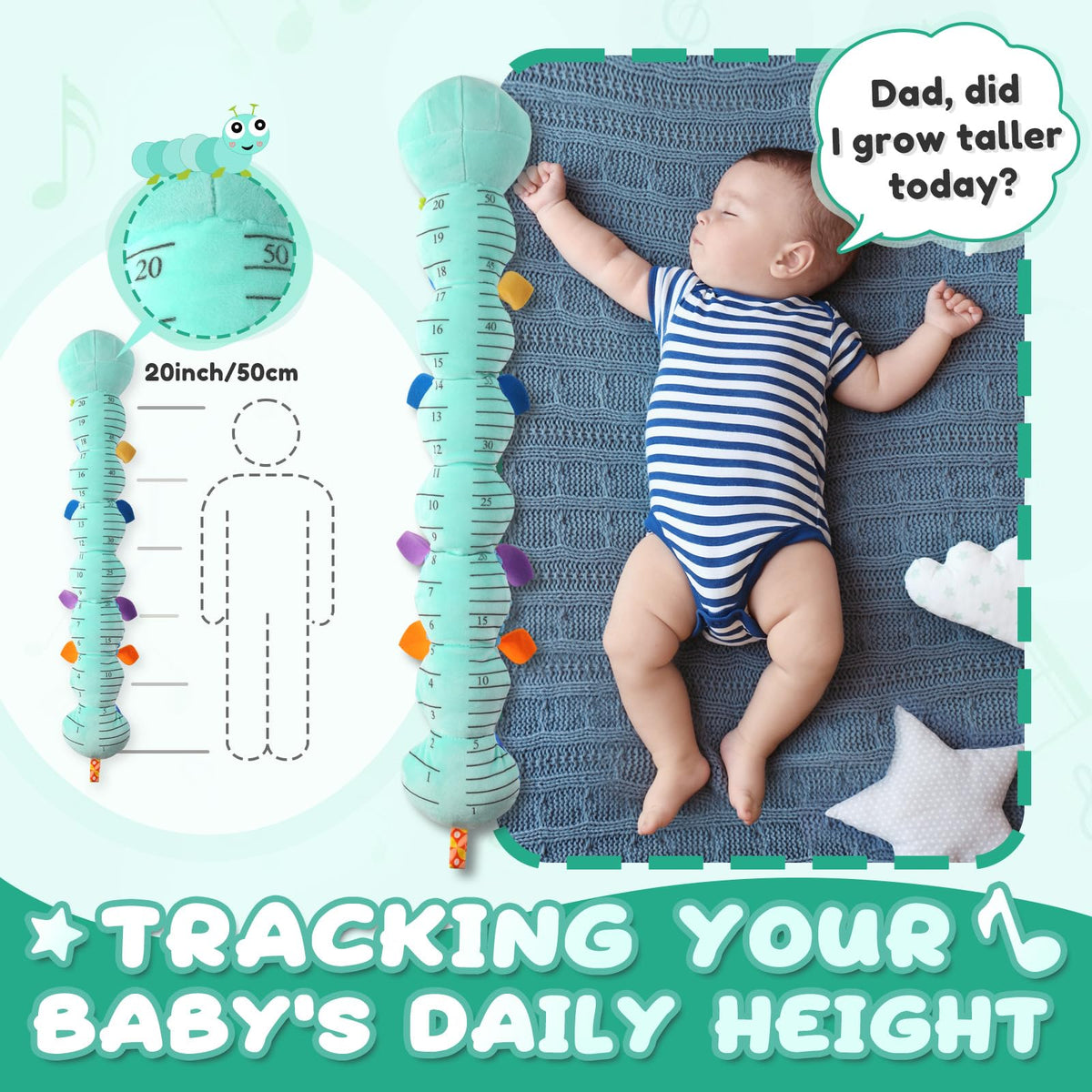 AWOTOY Caterpillar teether-friendly materials soothe teething