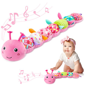 AWOTOY Caterpillar pink head—stimulates visual tracking and cozy daytime play