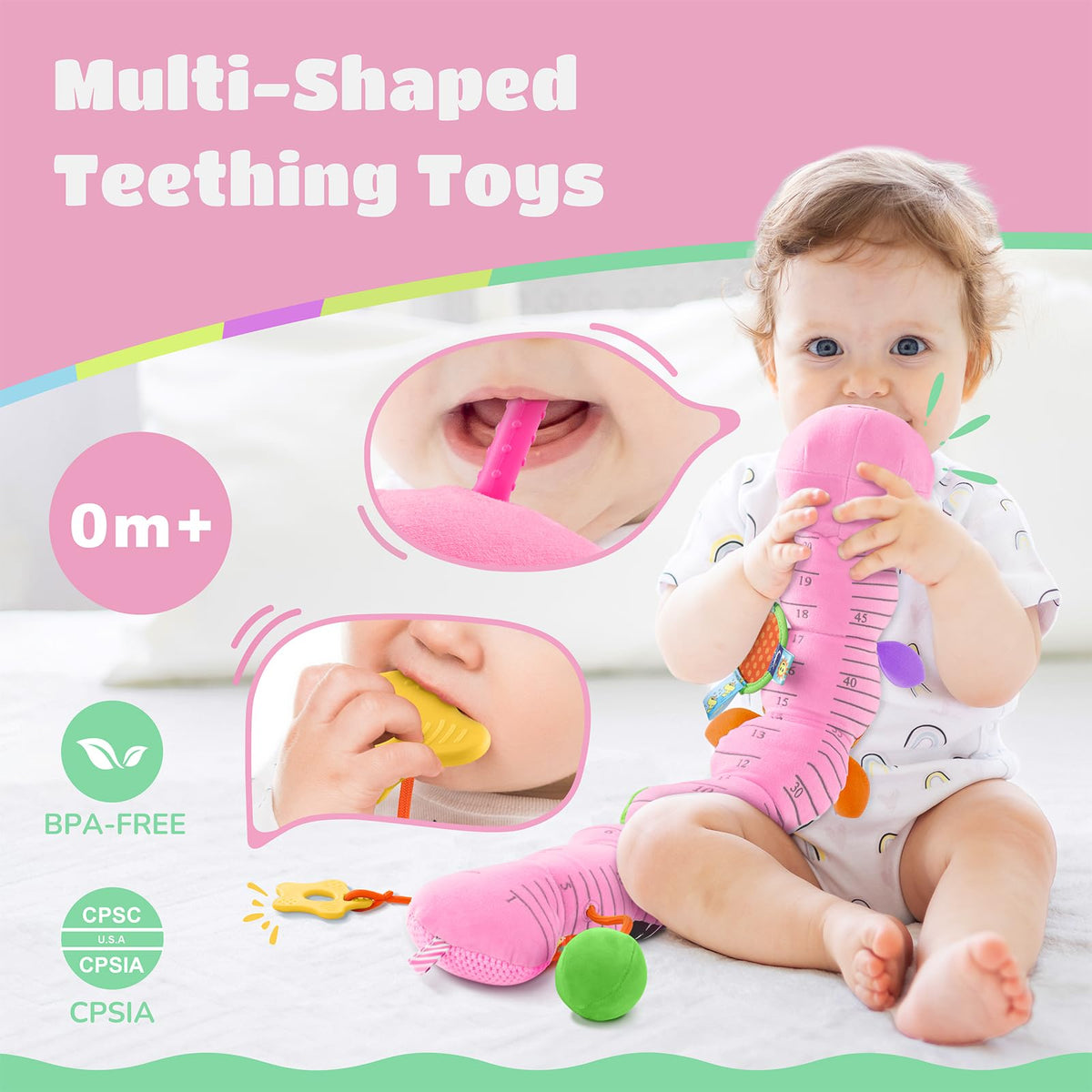 AWOTOY Caterpillar pull-string area encouraging grabbing and motor play
