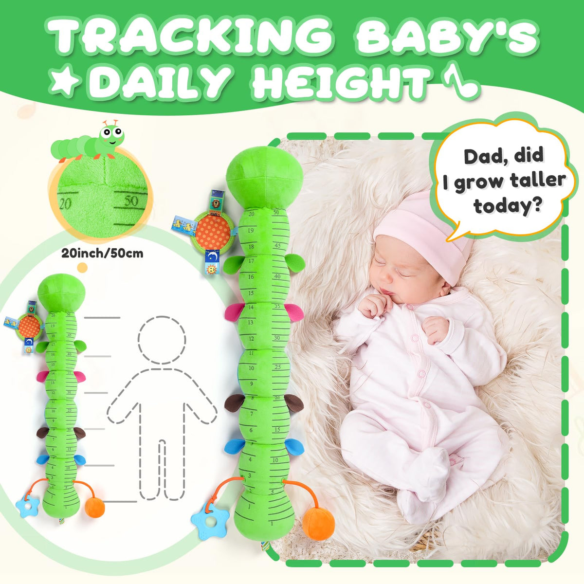 AWOTOY caterpillar teether relieves teething discomfort while playing