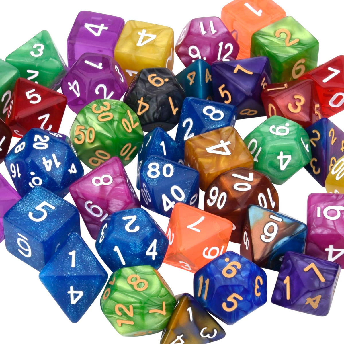 Awpeye pearled double-color dice offer a premium look and tactile shimmer.