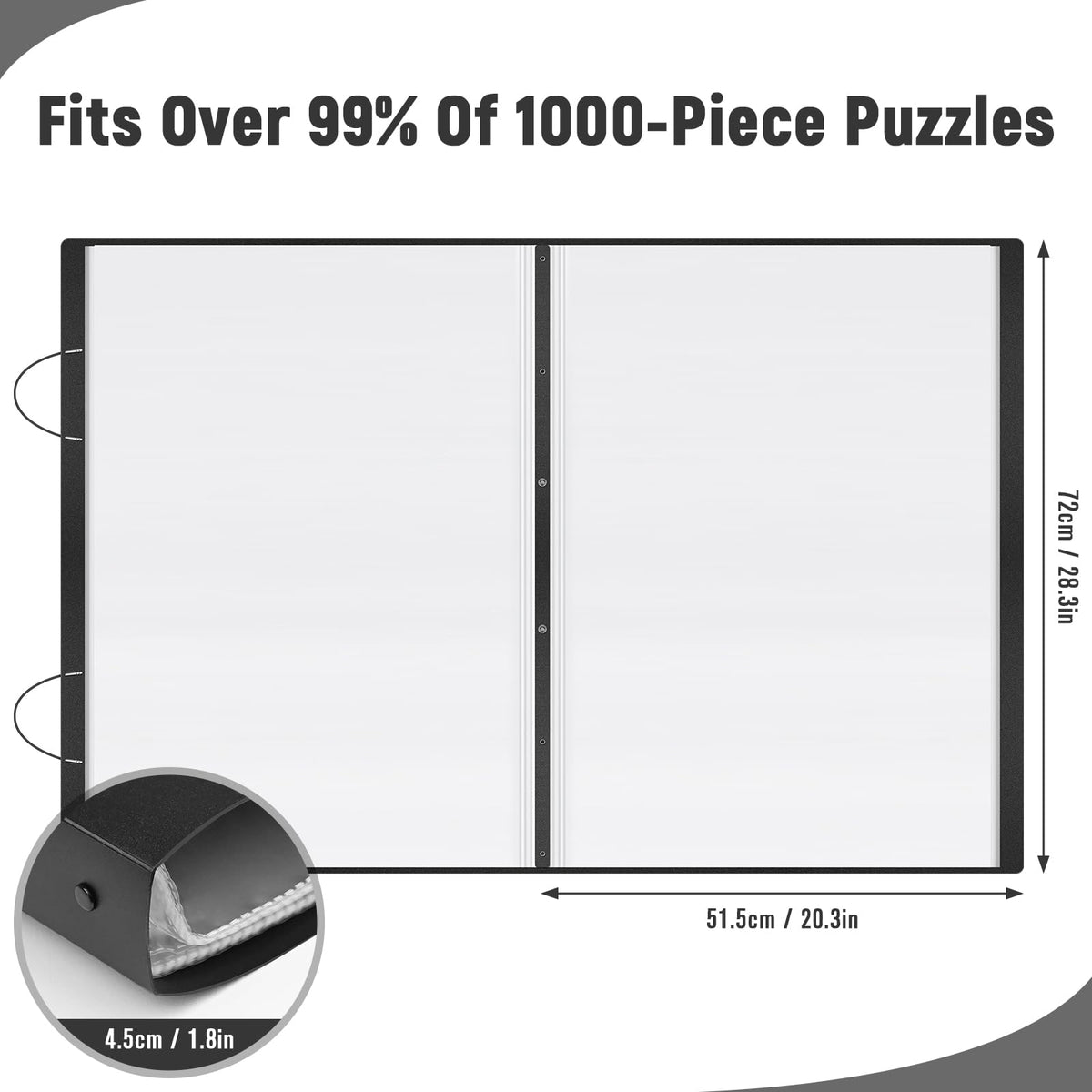 Interior pages keep puzzles organized and flat for easy viewing with AWSL.