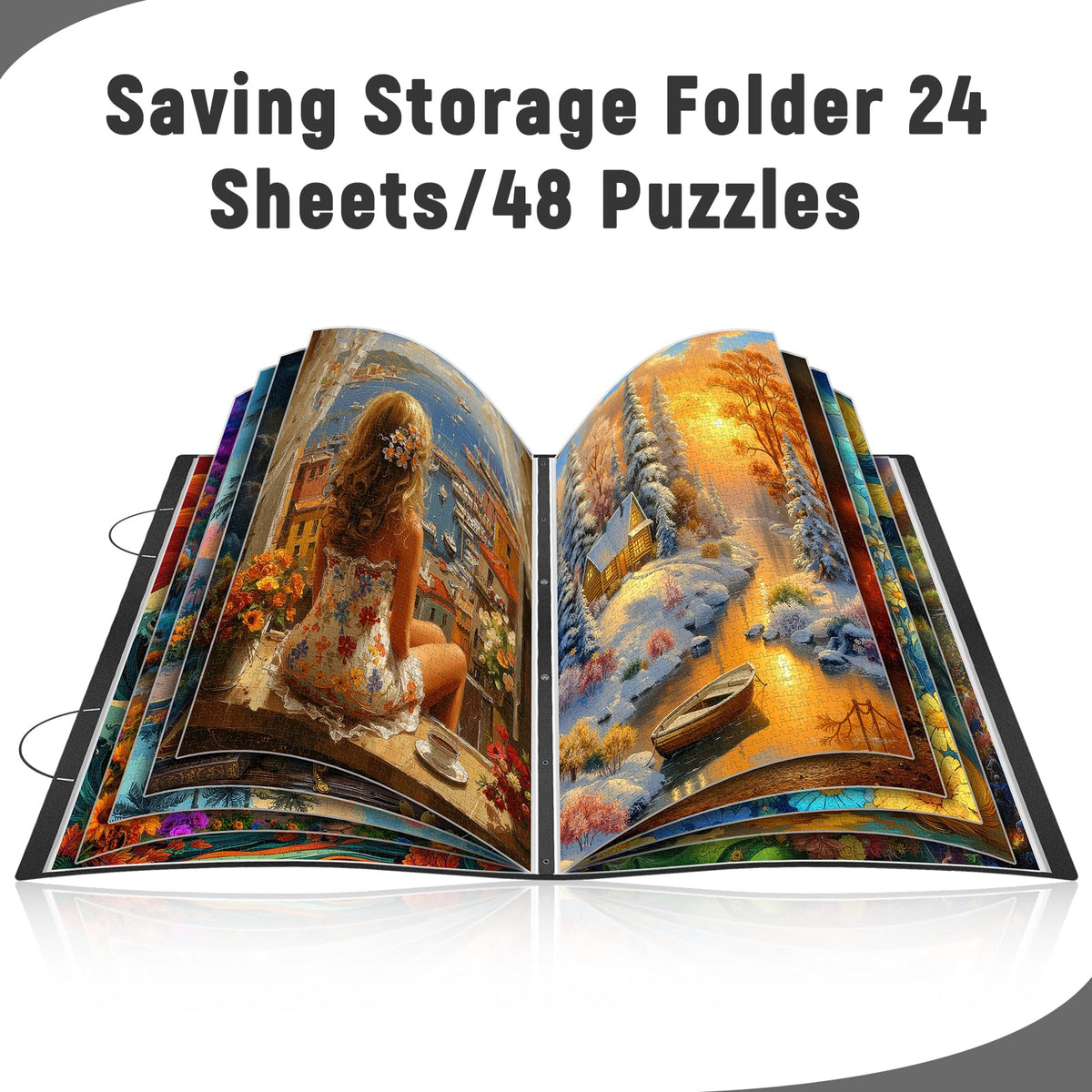 Fits most 1000-piece puzzles up to 28.3 by 20.5 inches in AWSL storage folder.