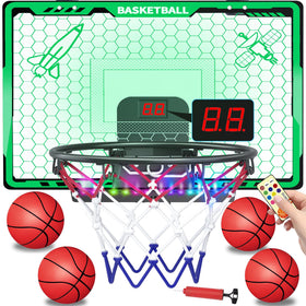 Awsoo basketball hoop with LED scoreboard lights up every dunk for exciting home play