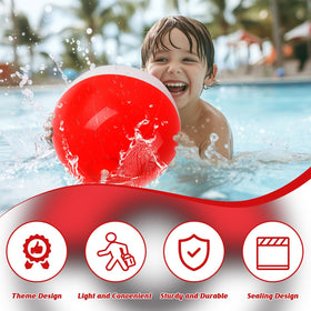 AXBMM 12-inch red-white ball close-up, durable PVC for outdoor play