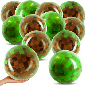 AXBMM green pixel beach ball close-up, durable outdoor play for pool parties