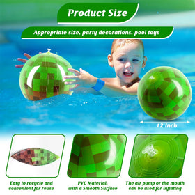 AXBMM green pixel beach ball in motion for poolside fun