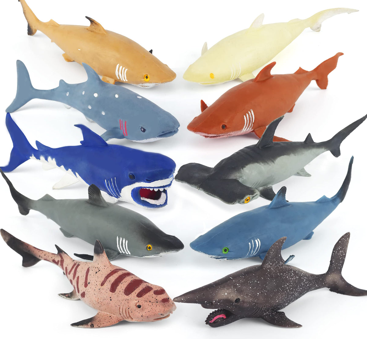 Axbotoy great white shark 8in—soft bath toy with lifelike detailing