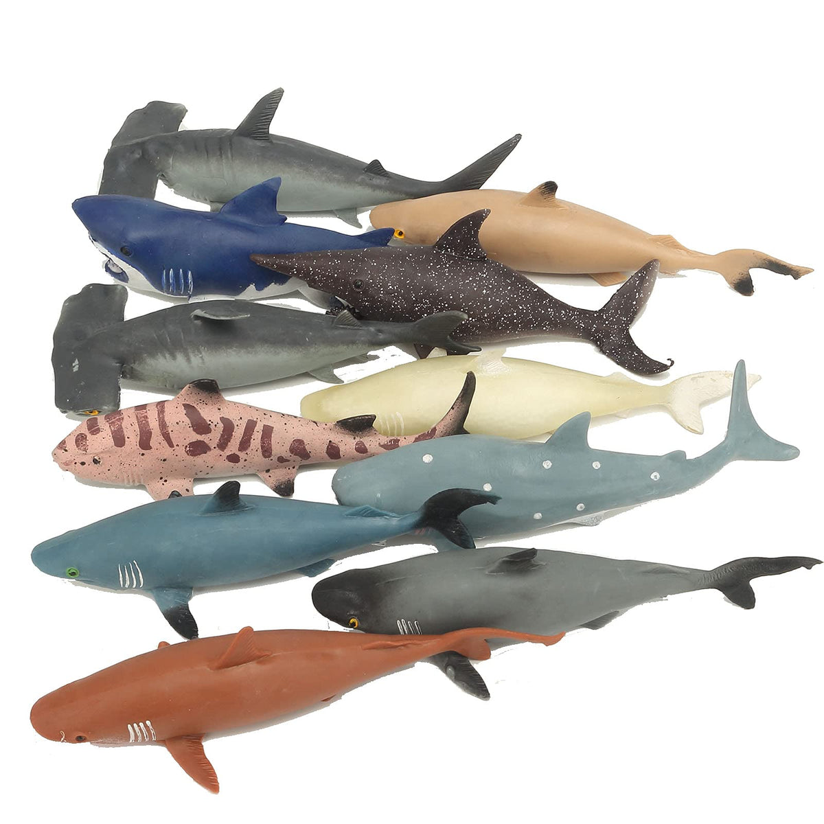 Axbotoy mixed sharks collection 8in—10-pack for imaginative ocean play