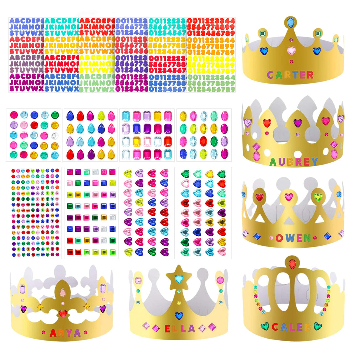 Axeyil 38-pcs paper crowns collection in bright colors for party props