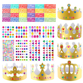Axeyil 38-pcs paper crowns collection in bright colors for party props