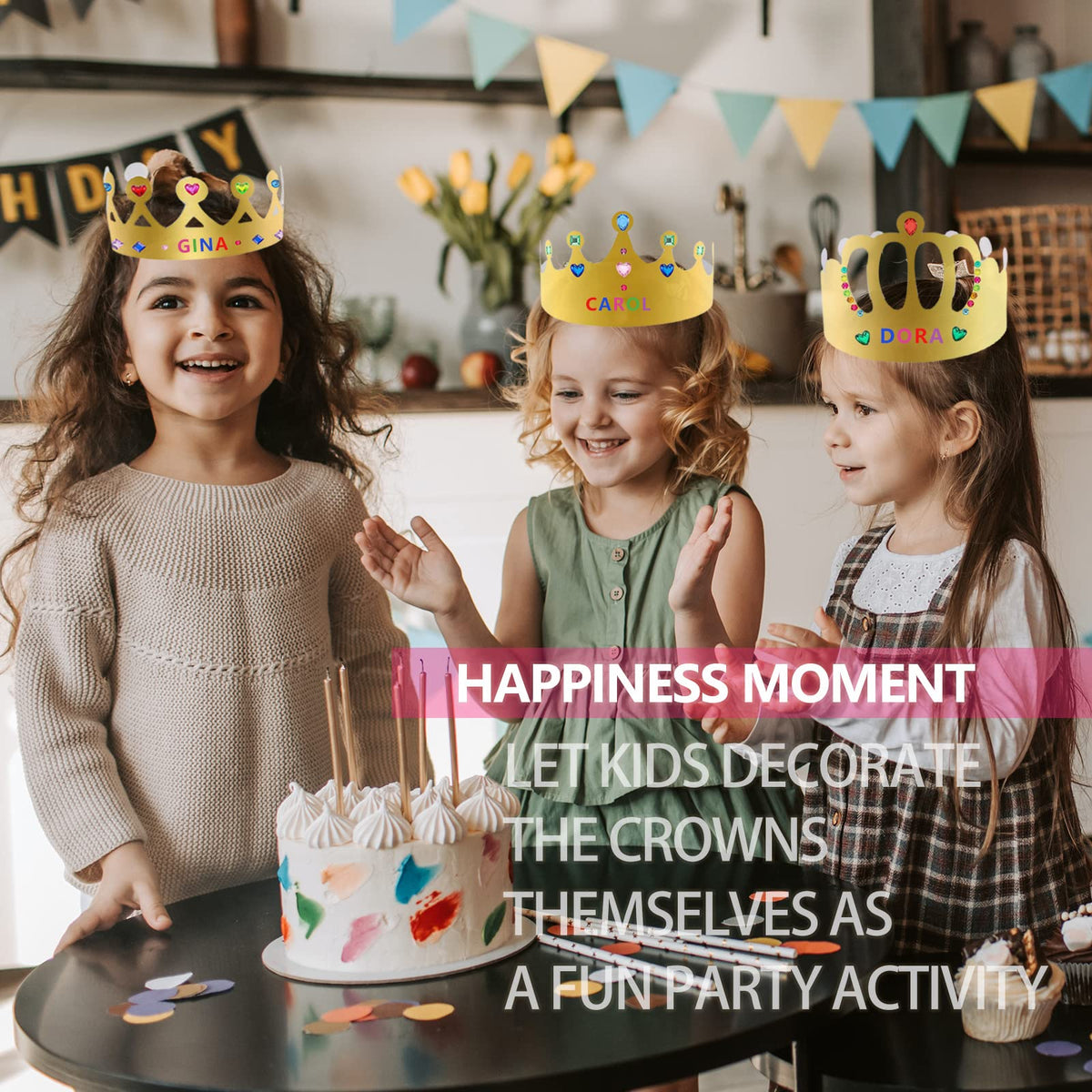Axeyil classroom crowns serve as photo props and classroom activities