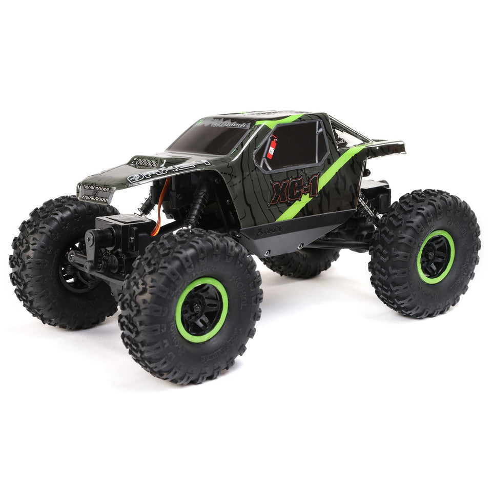 Axial AX24 XC-1 front view with 4WS modes for terrain control.