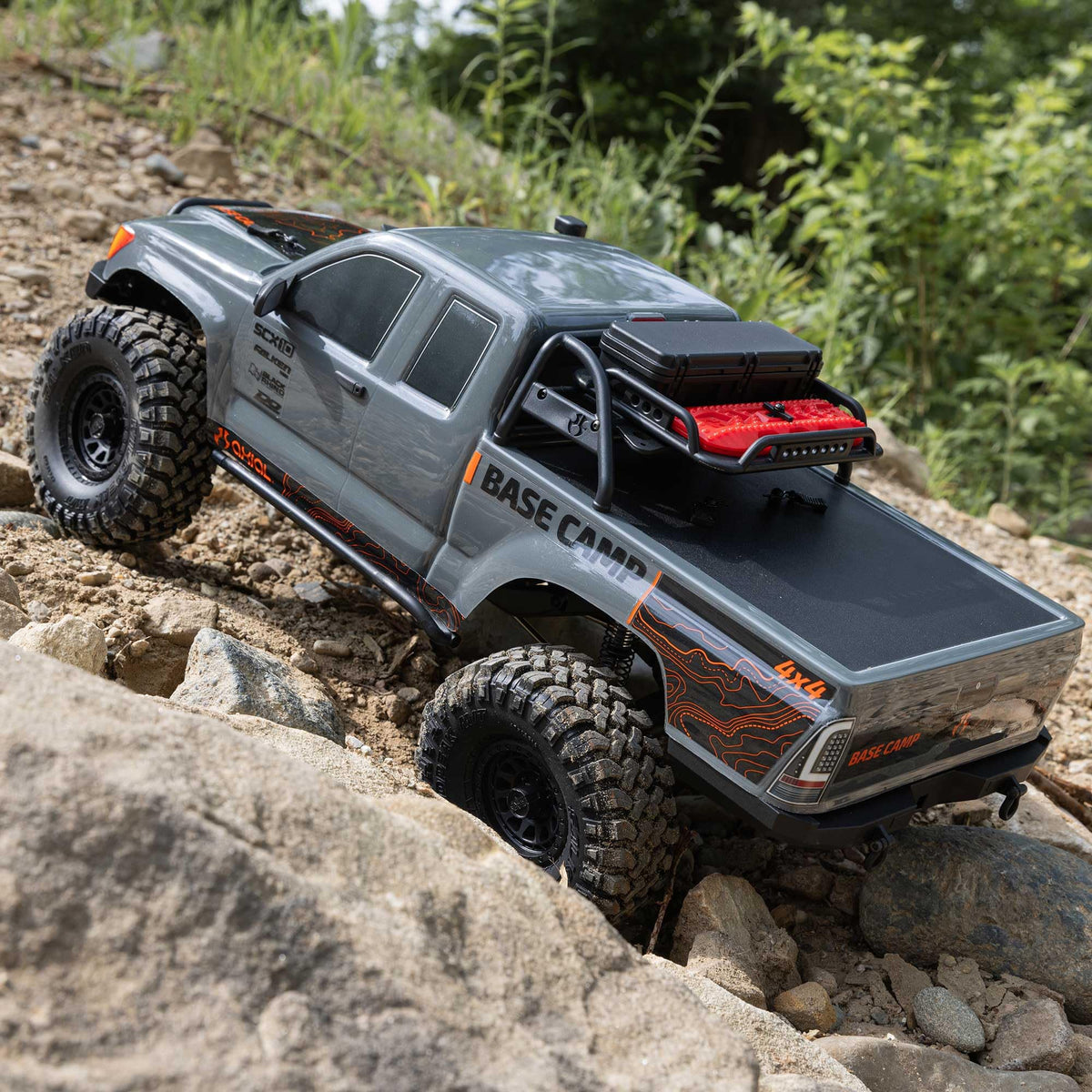 Axial AXI-1375T2 Base Camp chassis detail emphasizes sturdy construction