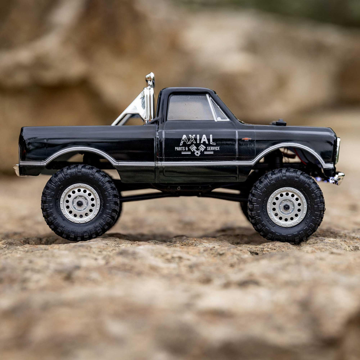 Axial RC Truck 1967 C10 frame showing strong steel rails for durability.