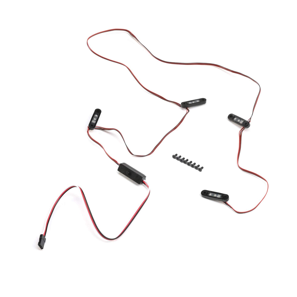 Axial AXI13001 rock lights with controller illuminate off-road SCX10 III with vibrant color options.