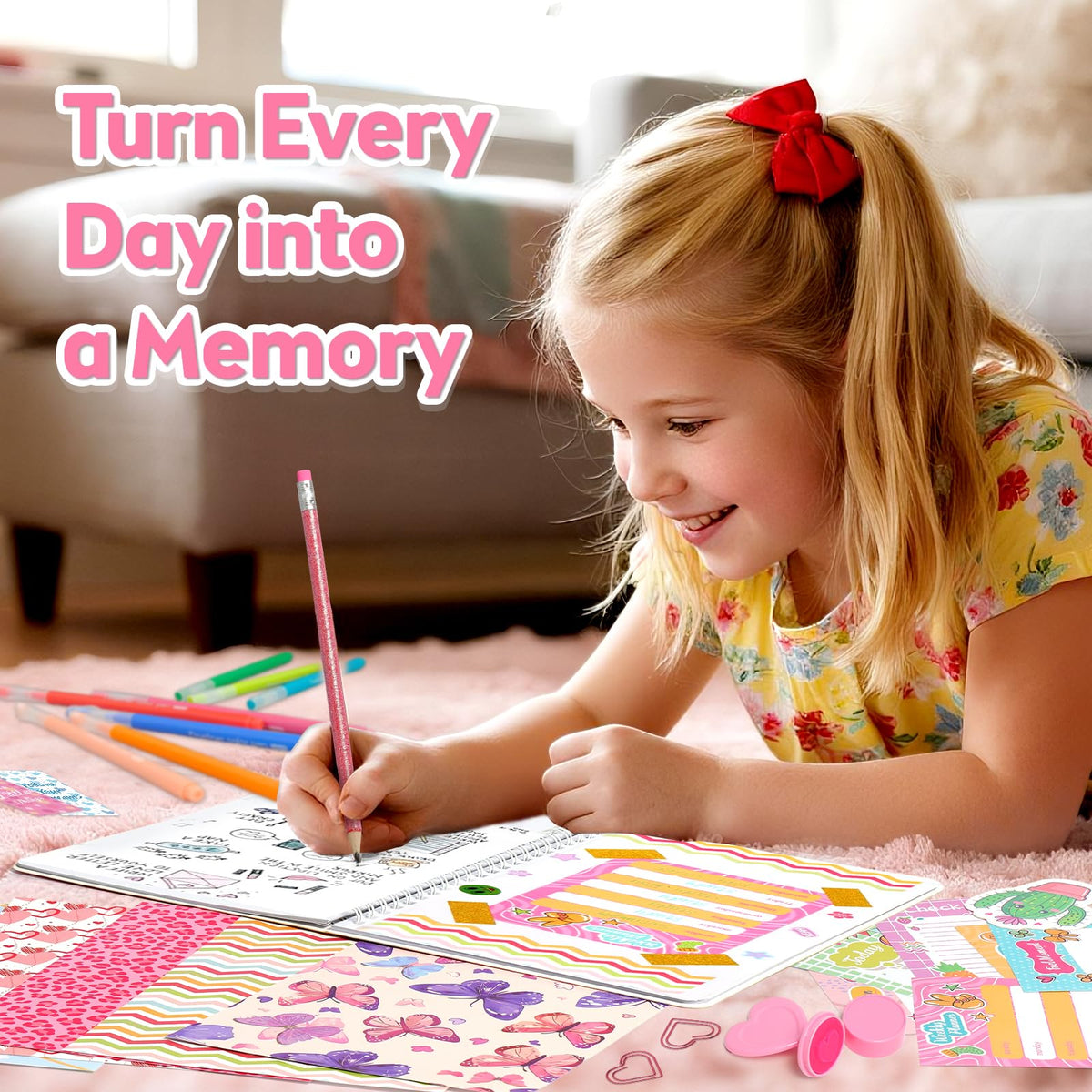 Smooth pens and decorative stickers from Axirata kit for vibrant pages.