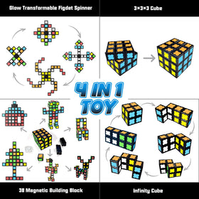 Axirata infinity cube with magnetic tiles offers endless shape options and tactile exploration