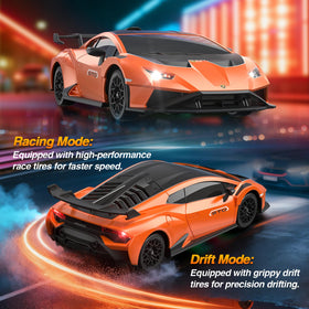 Axirata Lamborghini RC car drift tyres in action for indoor play.
