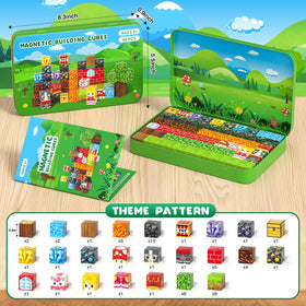 Axirata open-ended forest adventures with magnetic tiles and imaginative play.