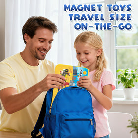 Axirata portable magnetic tiles travel case promotes mess-free play and easy storage