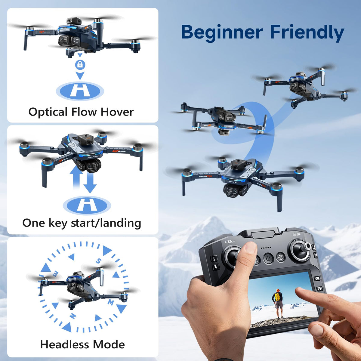AXNEN mini drone foldable and under 249 g for travel