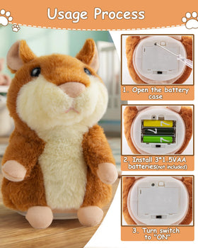 Ayeboovi bounce-ready hamster repeats words as kids play and explore.