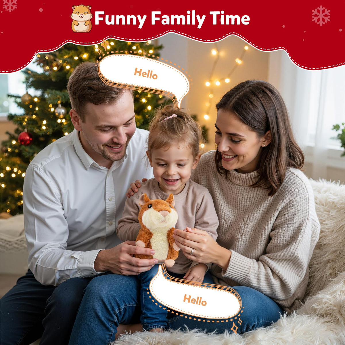 Ayeboovi hamster with upgraded clear voice for easier repetition during playful moments.