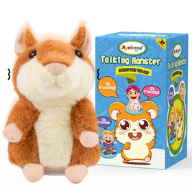 Ayeboovi talking hamster repeats your words in a cute voice with soft plush for toddlers.