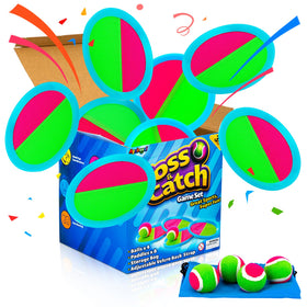 Ayeboovi Toss and Catch Ball Set paddles in action for outdoor family fun
