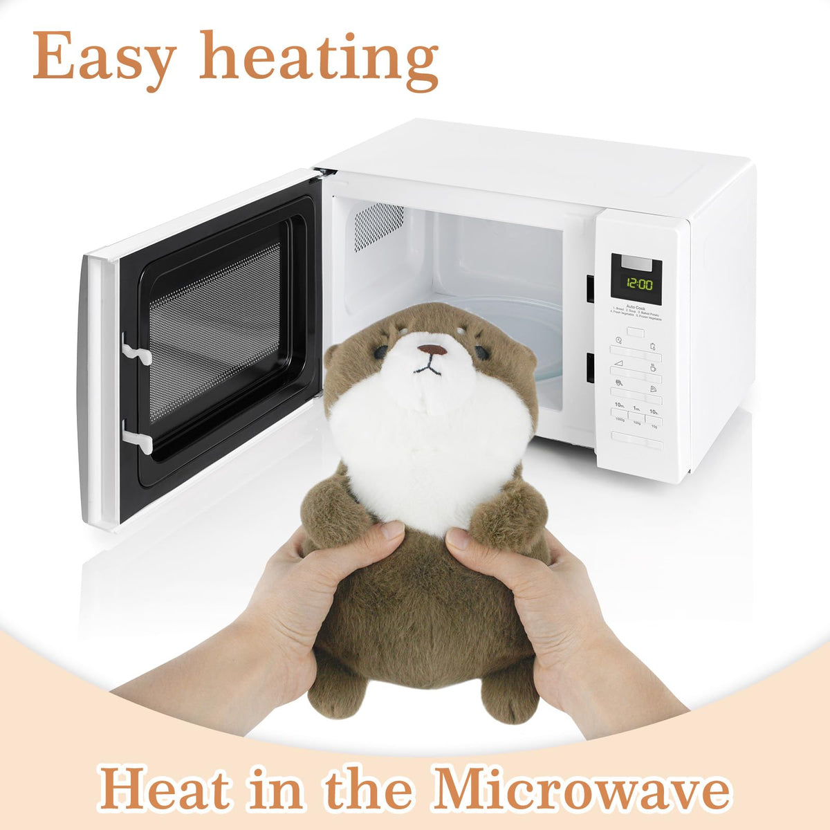 Ayehe microwavable otter plush shown in a cozy lifestyle setting.